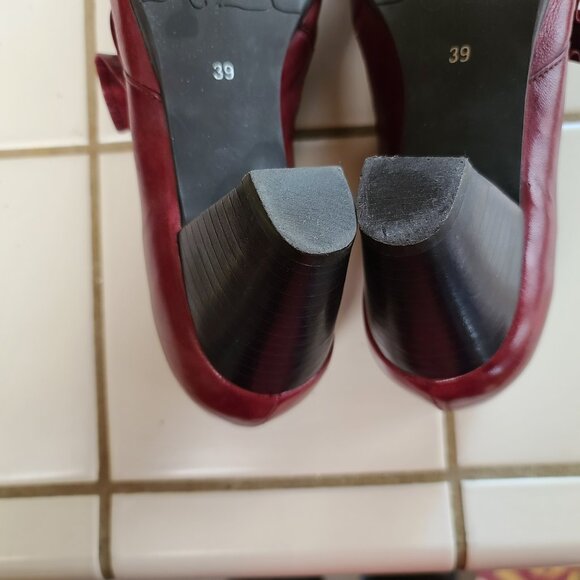 Everybody by BZ Moda Italian ankle shootie burgundy bow Novarra  39 (US size 9) - Picture 6 of 10